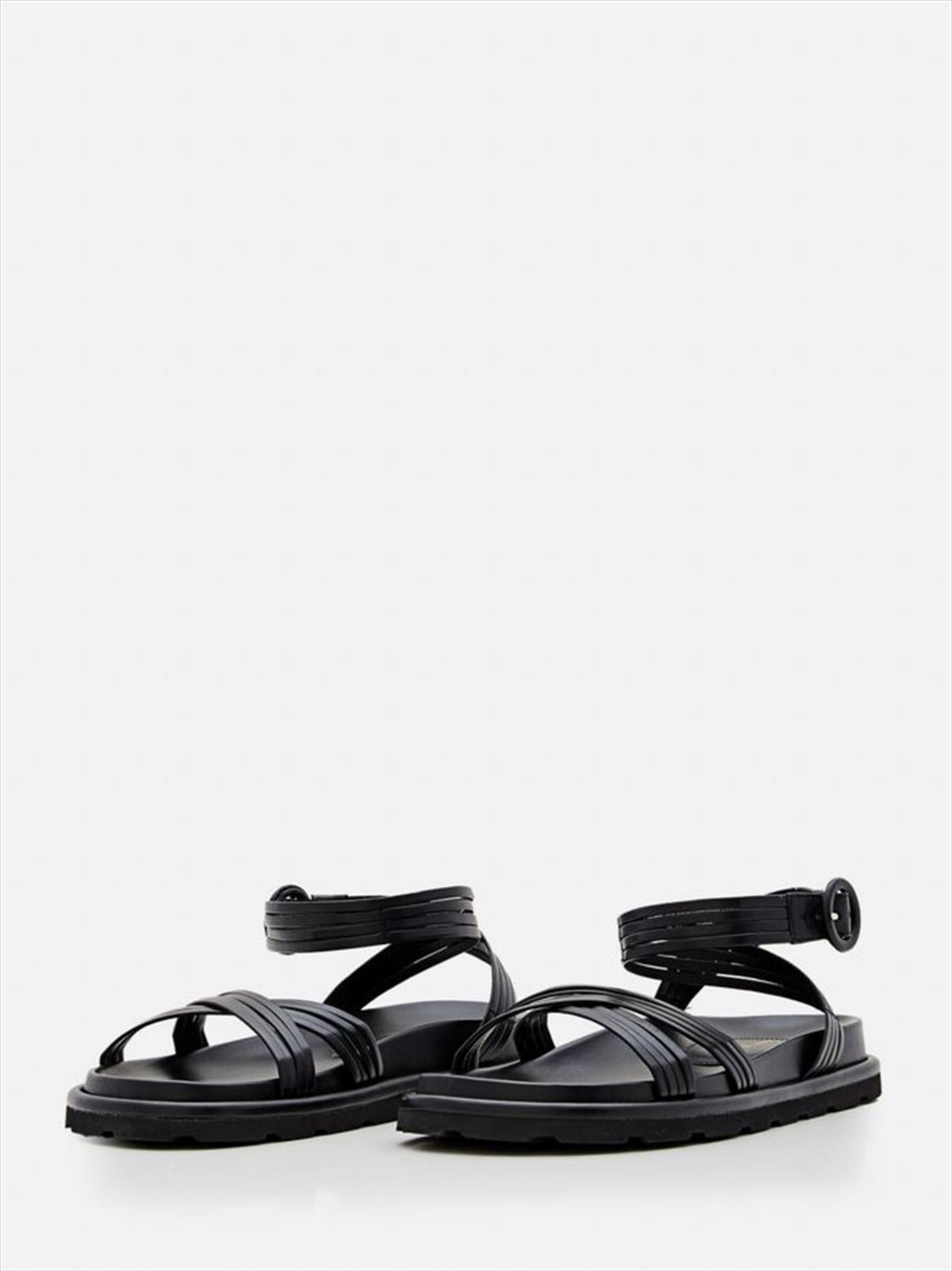 CROSS STRAP LEATHER SANDALS