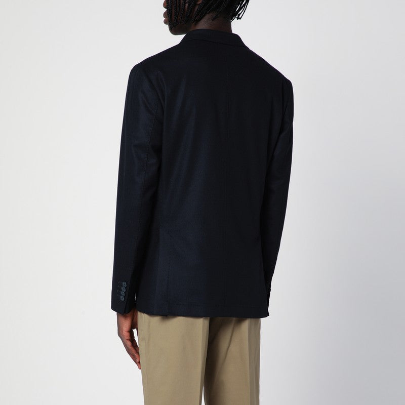 Blue Wool-blend Double-breasted Jacket