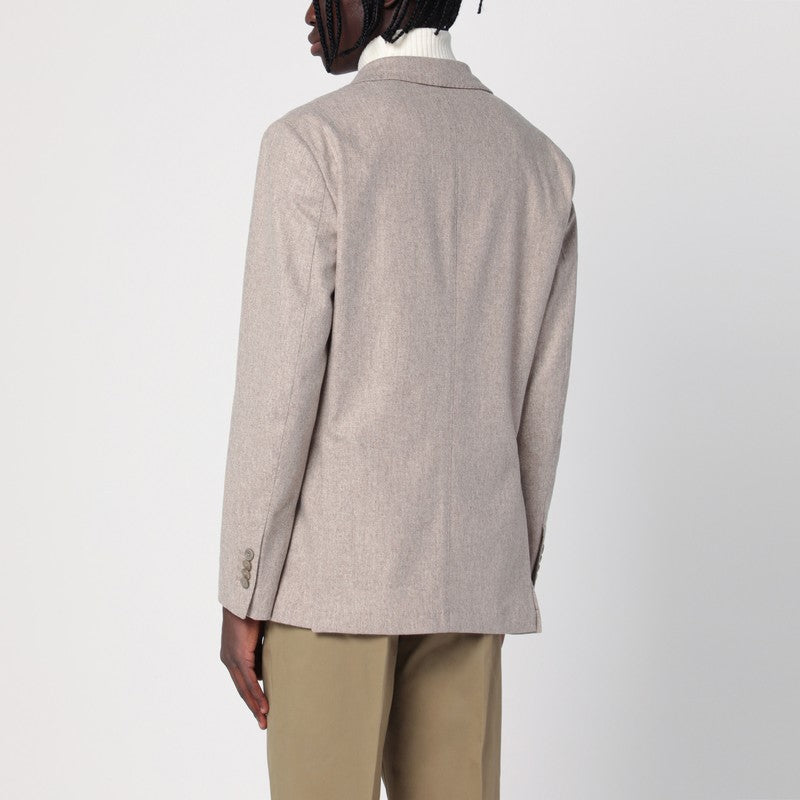 Beige Wool-blend Single-breasted Jacket