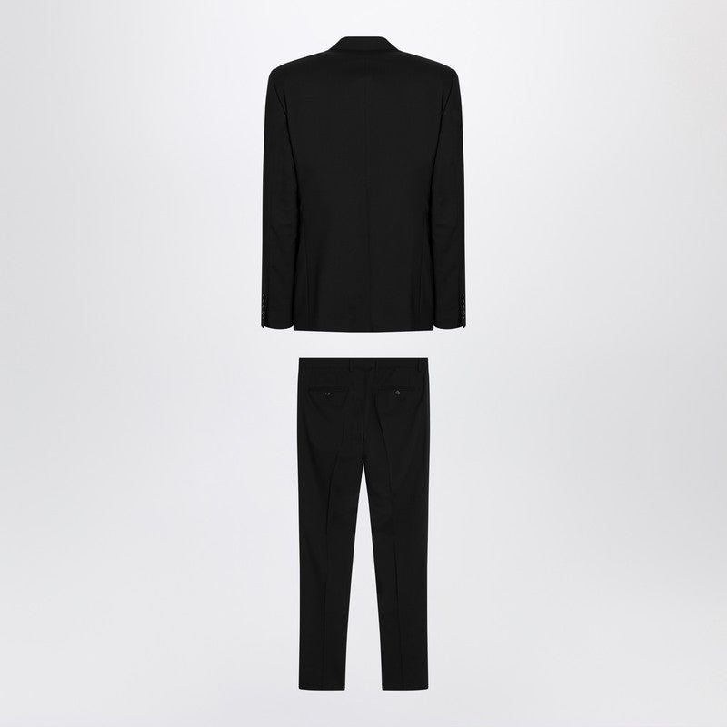 Black single-breasted virgin wool suit
