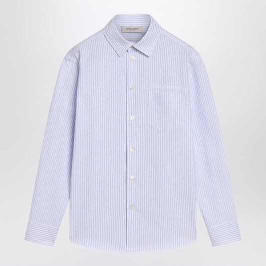White/blue Striped Shirt With Logo