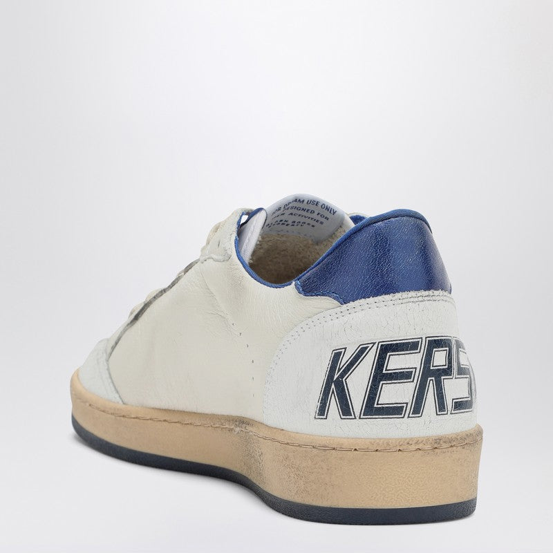 White/metallic Blue Ballstar Sneakers