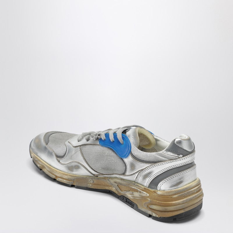 Dad-Star sneaker in silver laminated leather and mesh