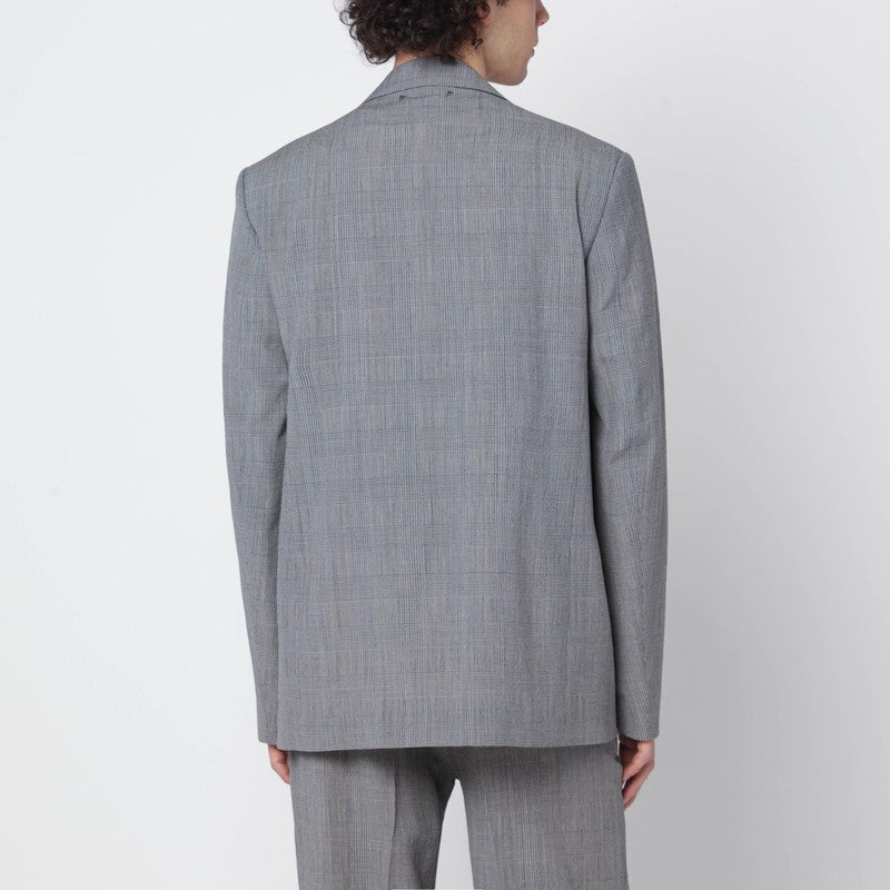Grey single-breasted Prince of Wales jacket