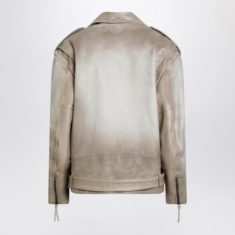 Beige leather Phoebe jacket