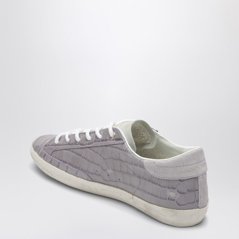 Super-star sneakers lilac crocodile-effect leather