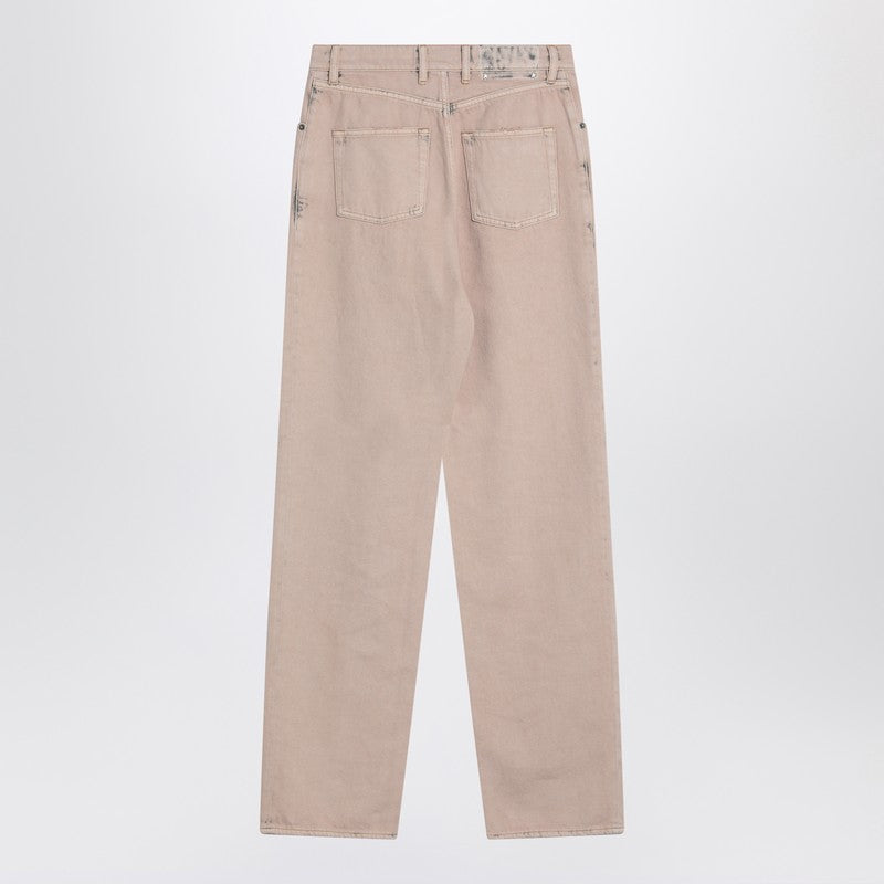 Dyed-effect Pink Denim Jeans
