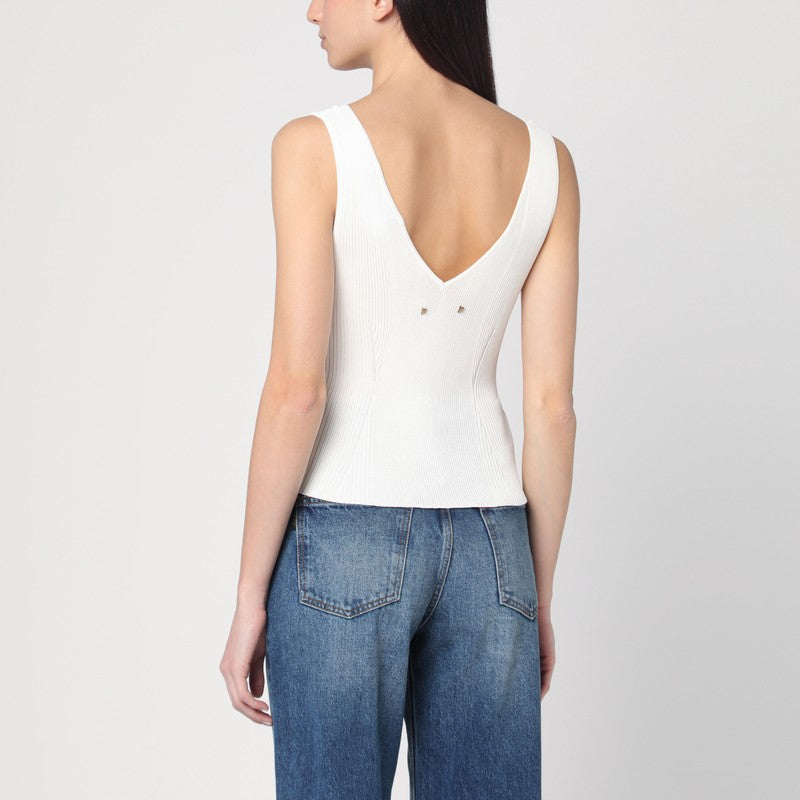 Ribbed Ivory Tank Top