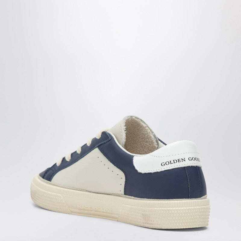 White/Blue Low-top Sneaker