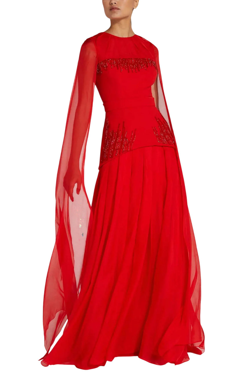 GLORIA CHERRY RED LONG DRESS