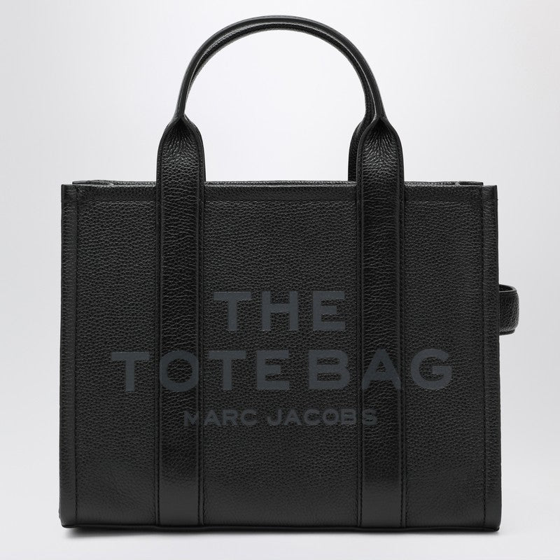 Black leather The Medium Tote Bag