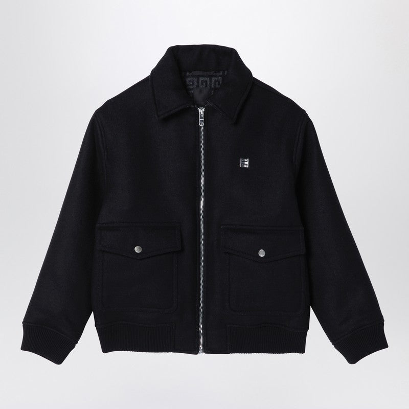 Black Wool And Cashmere Zipped Jacket
