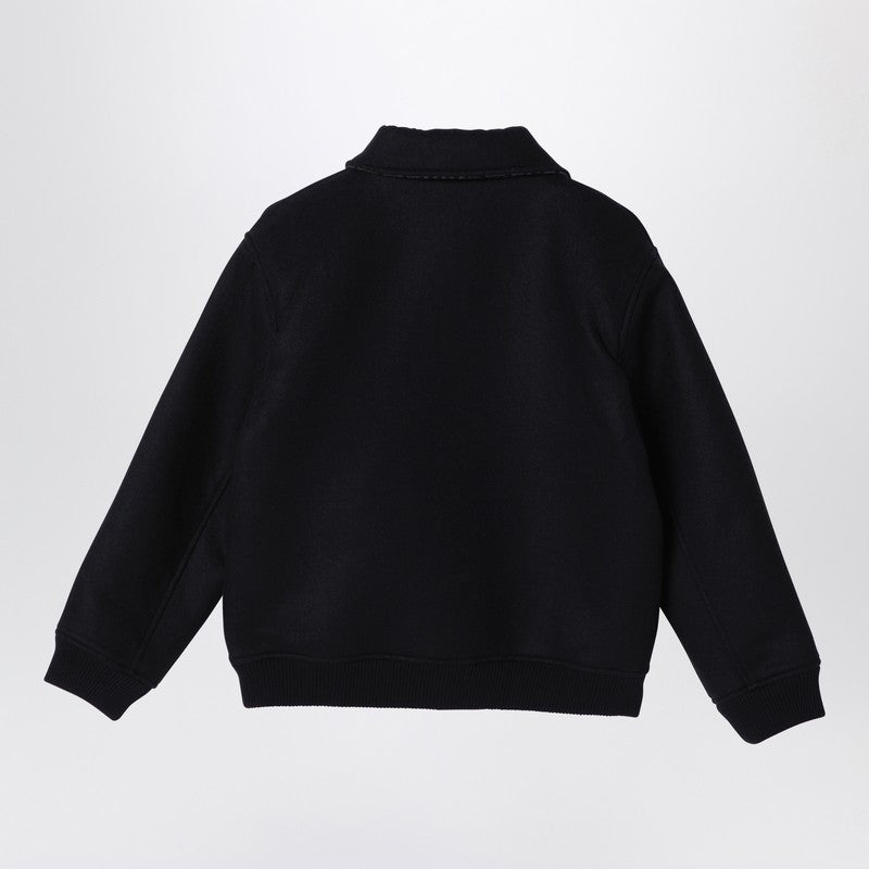Black Wool And Cashmere Zipped Jacket