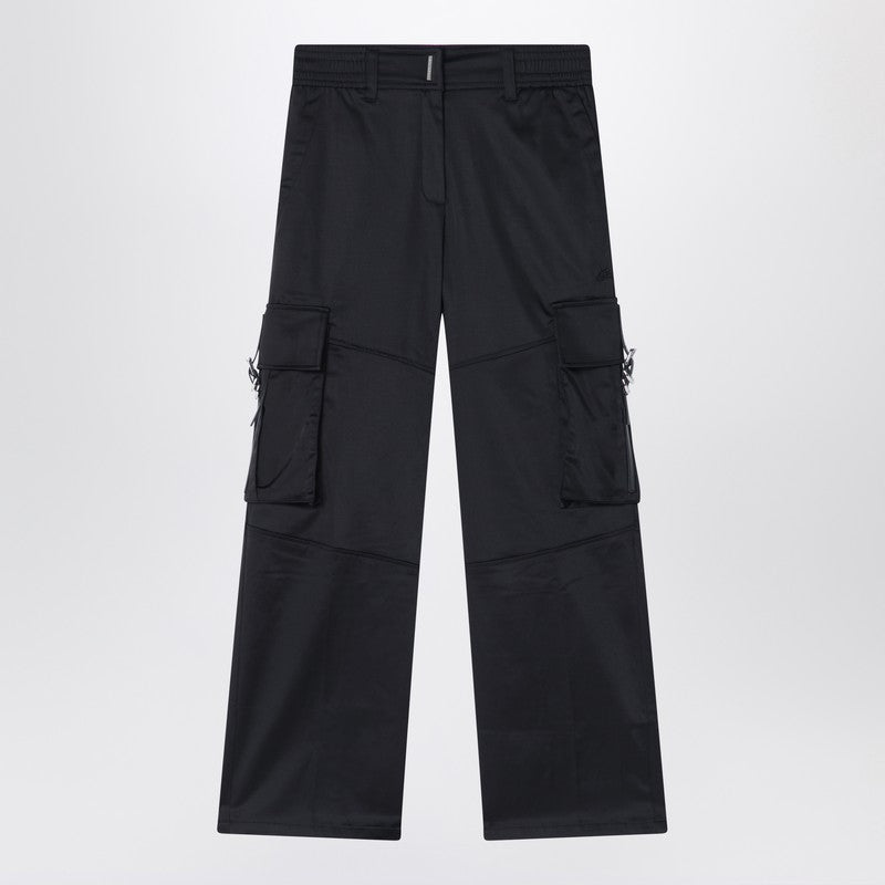 Black Cargo Pants In Cotton Blend