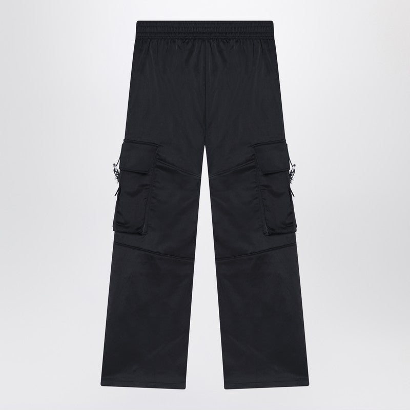 Black Cargo Pants In Cotton Blend