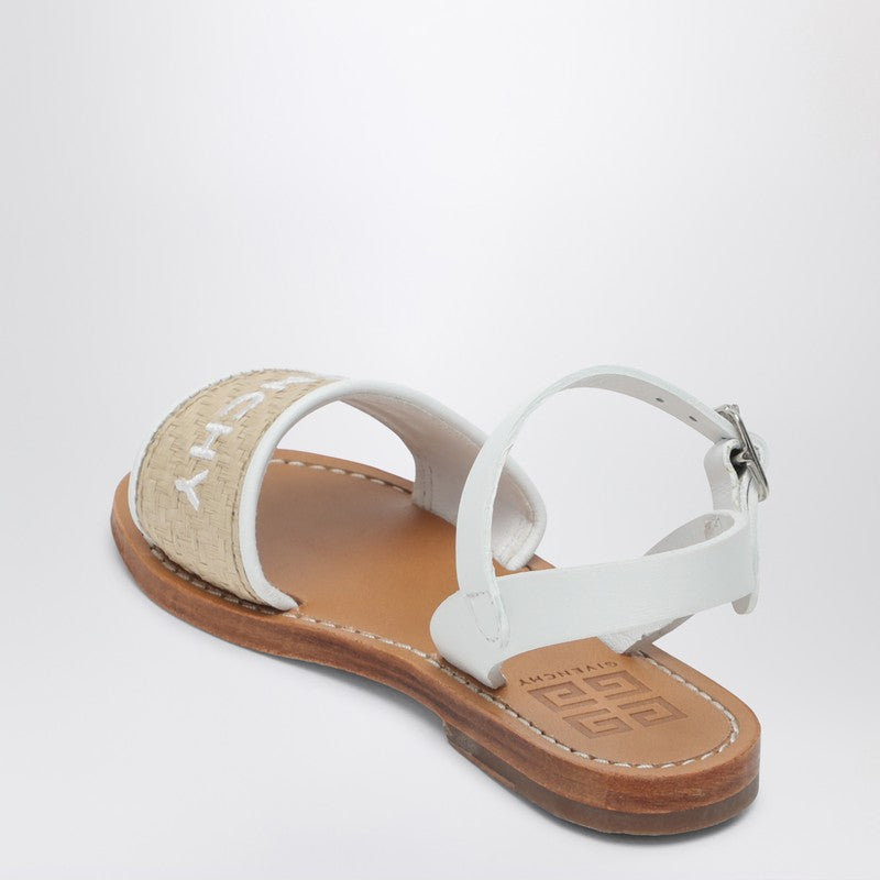 White/beige Sandals With Logo