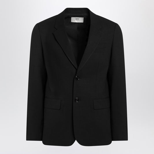 Single-Breasted Jacket Black Wool