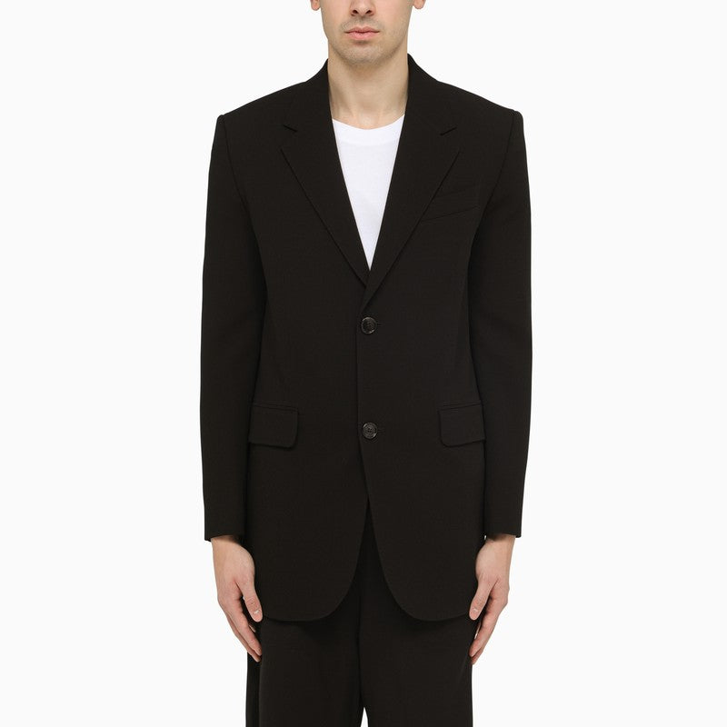 Black wool single-breasted jacket