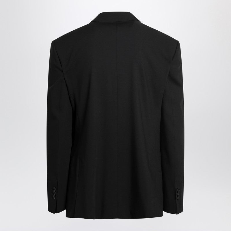 Black single-breasted wool jacket