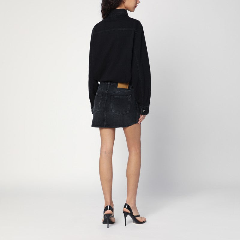 Washed Black Tamu Mini Dress In Denim