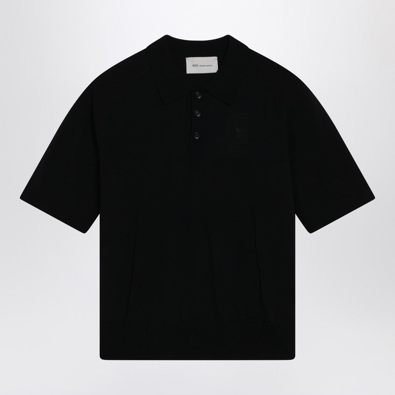 Ami De Coeur black wool polo shirt