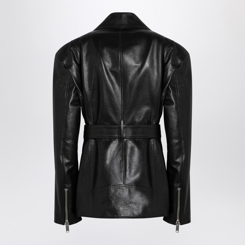 Black Belted Leather Jacket