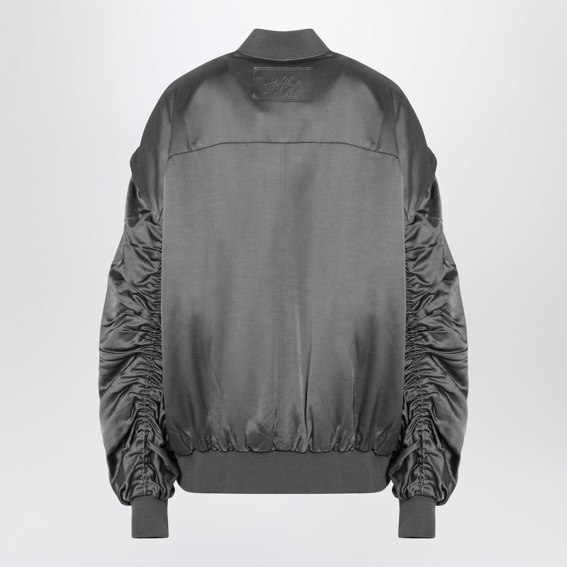Grey Zipped Over Bomber Jacket