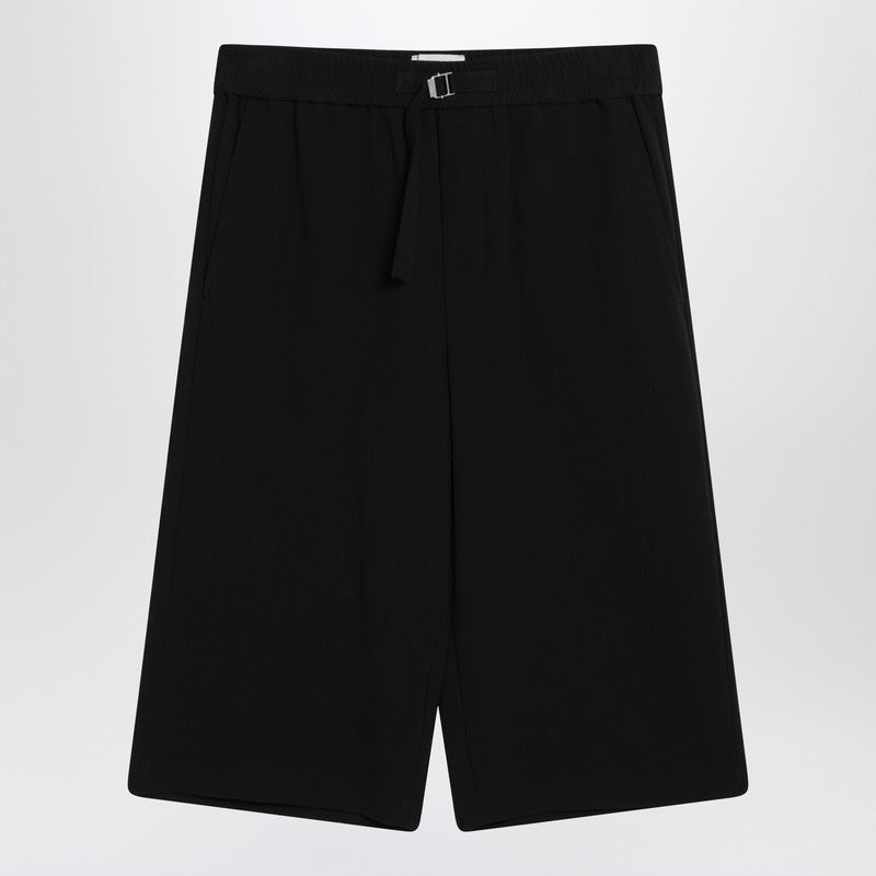 Bermuda Wide Black In Cotton