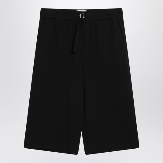 Bermuda Wide Black In Cotton