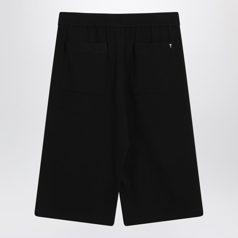Bermuda Wide Black In Cotton