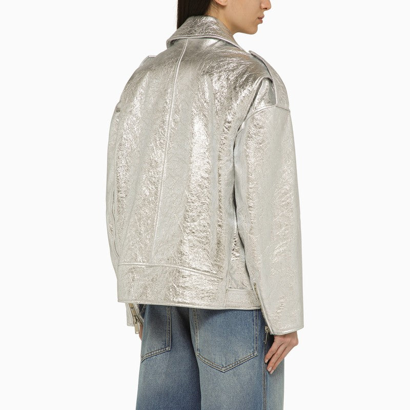 Silver leather jacket