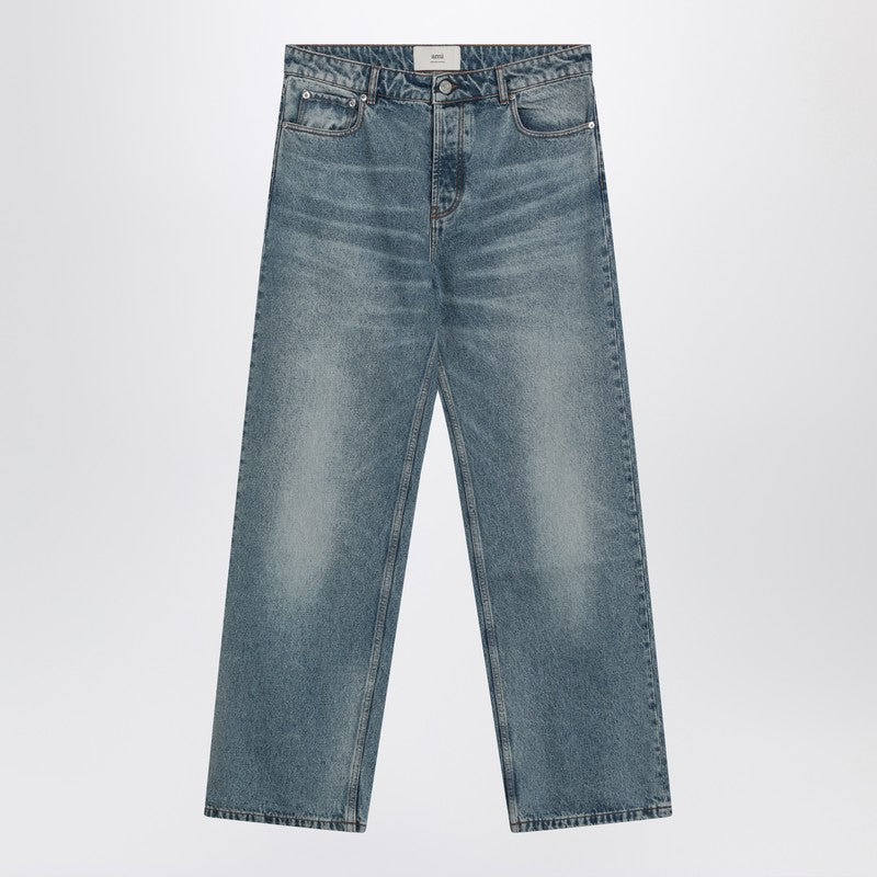 Wide Washed Denim Jeans