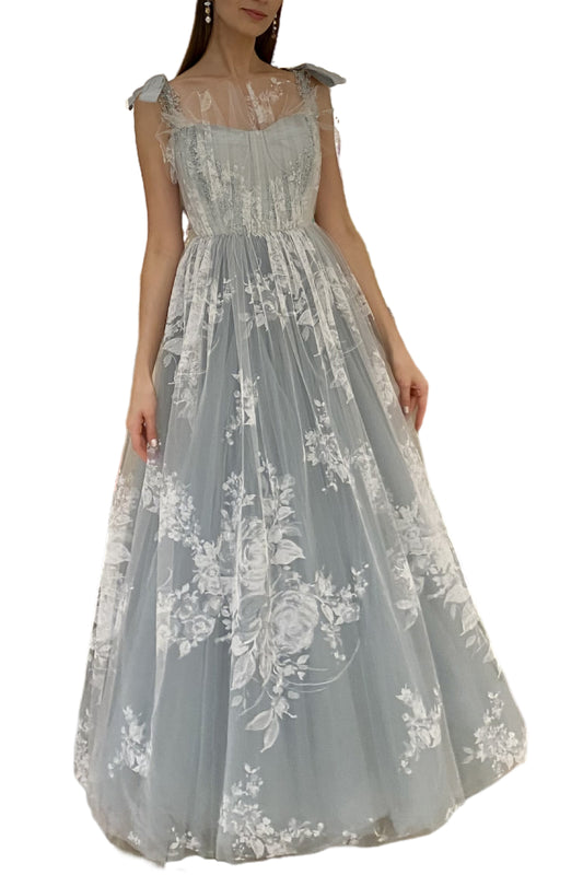 HAND PAINTED TULLE & TAFFETA BALL GOWN