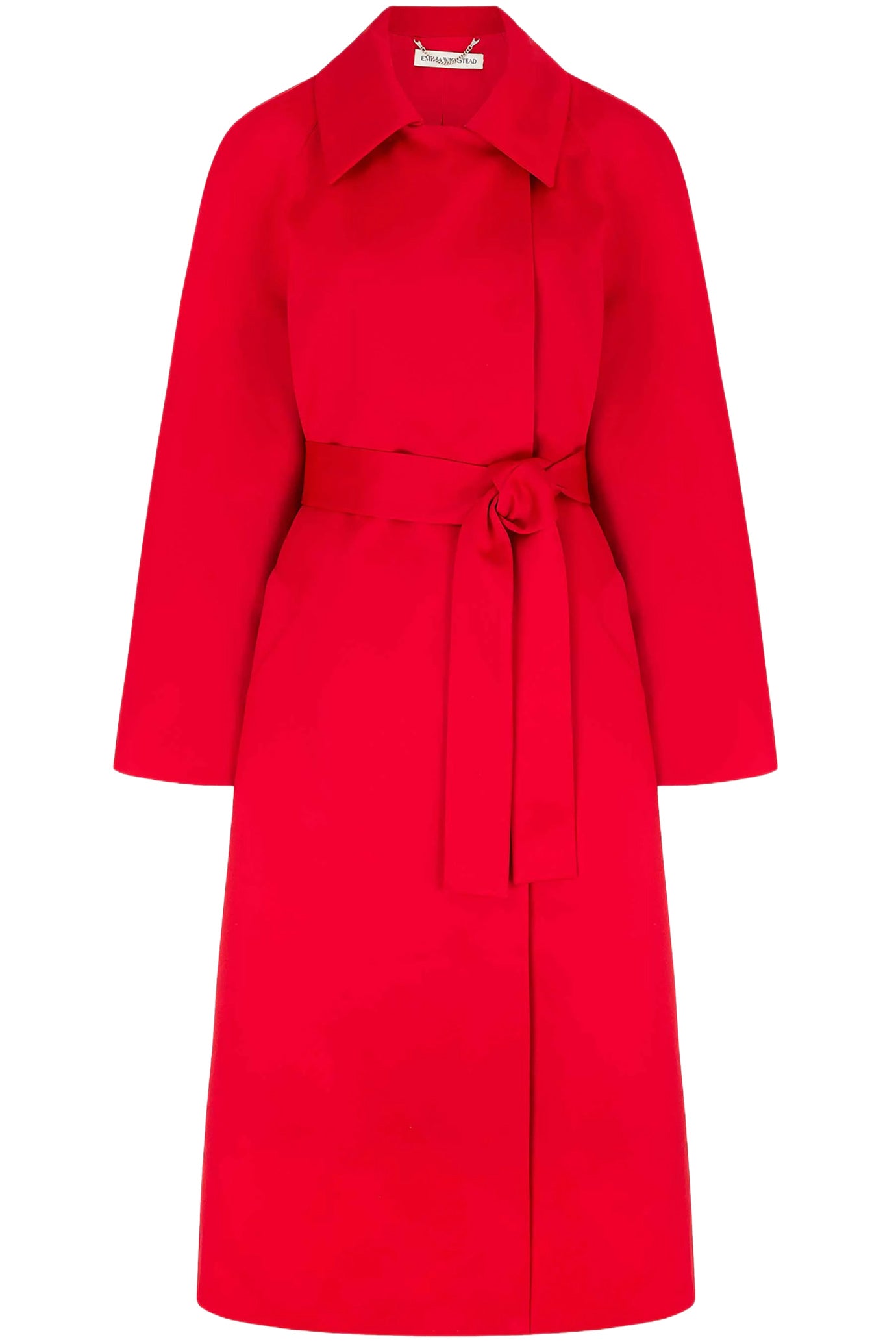 HASINA COAT IN BRIGHT RED DOPPIO SATIN