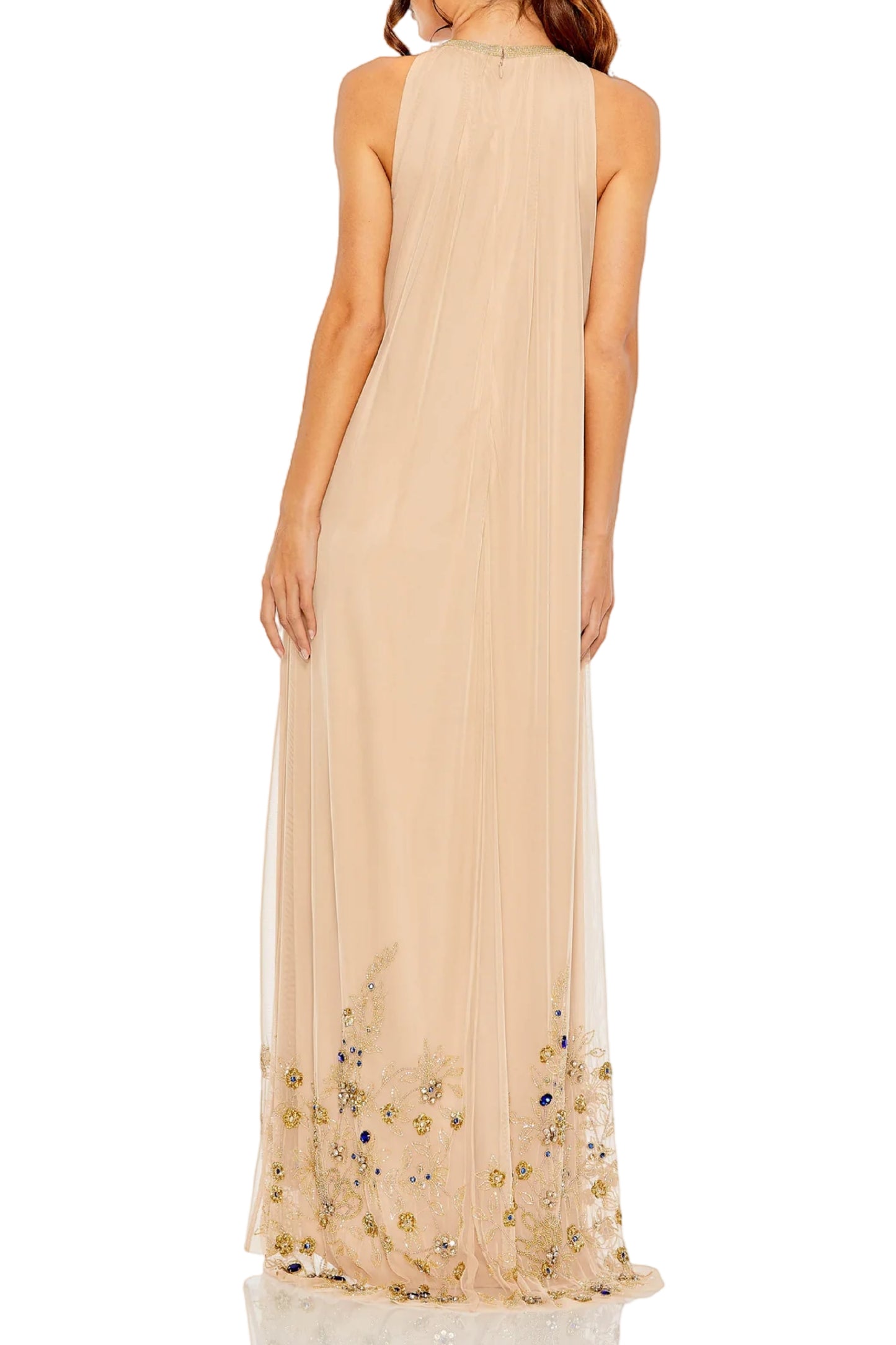 HIGH NECK TRAPEZE GOWN