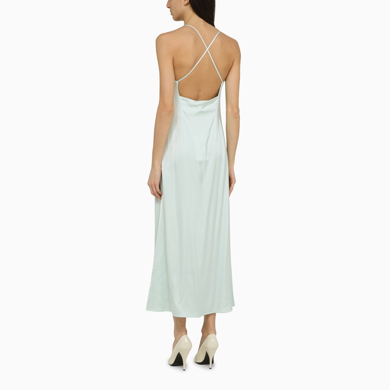 Noel light aqua satin dress