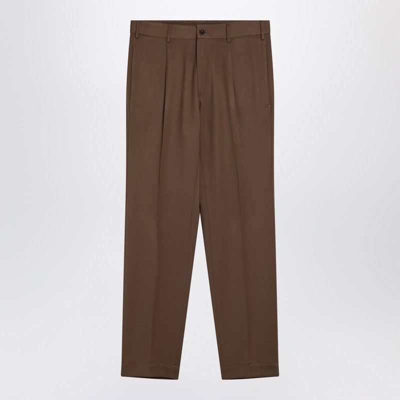 Brown Wool Blend Trousers