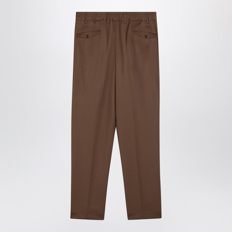 Brown Wool Blend Trousers