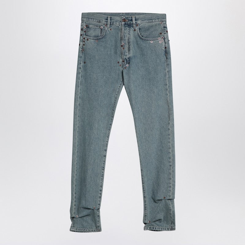 Light Blue Denim Jeans With Rivets