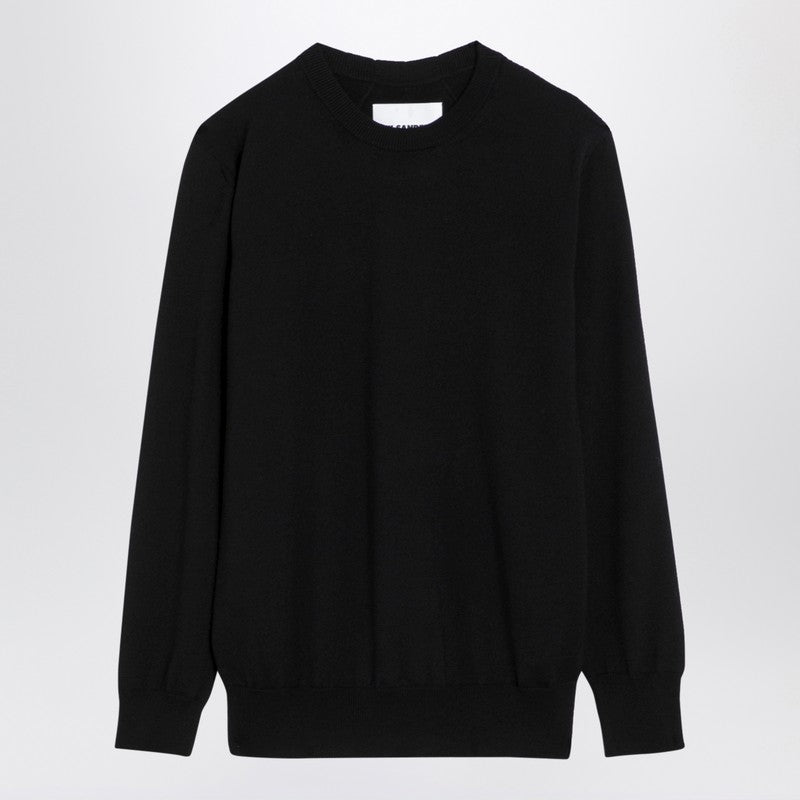 Black Wool Crew-neck Sweater