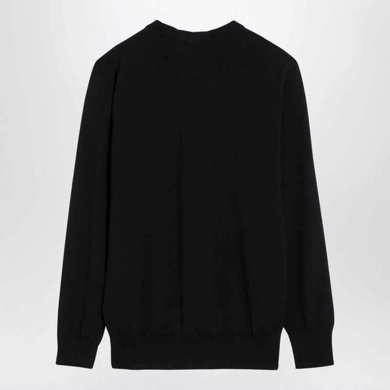 Black Wool Crew-neck Sweater