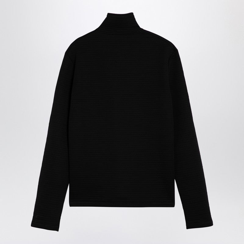 Black Turtleneck Sweater With Logo Patch