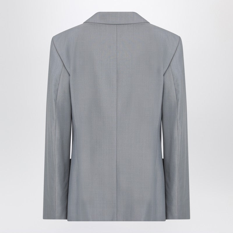 Grey Mélange Double-breasted Jacket