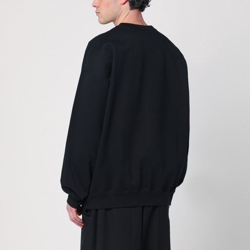Black Crewneck Sweatshirt With Logo