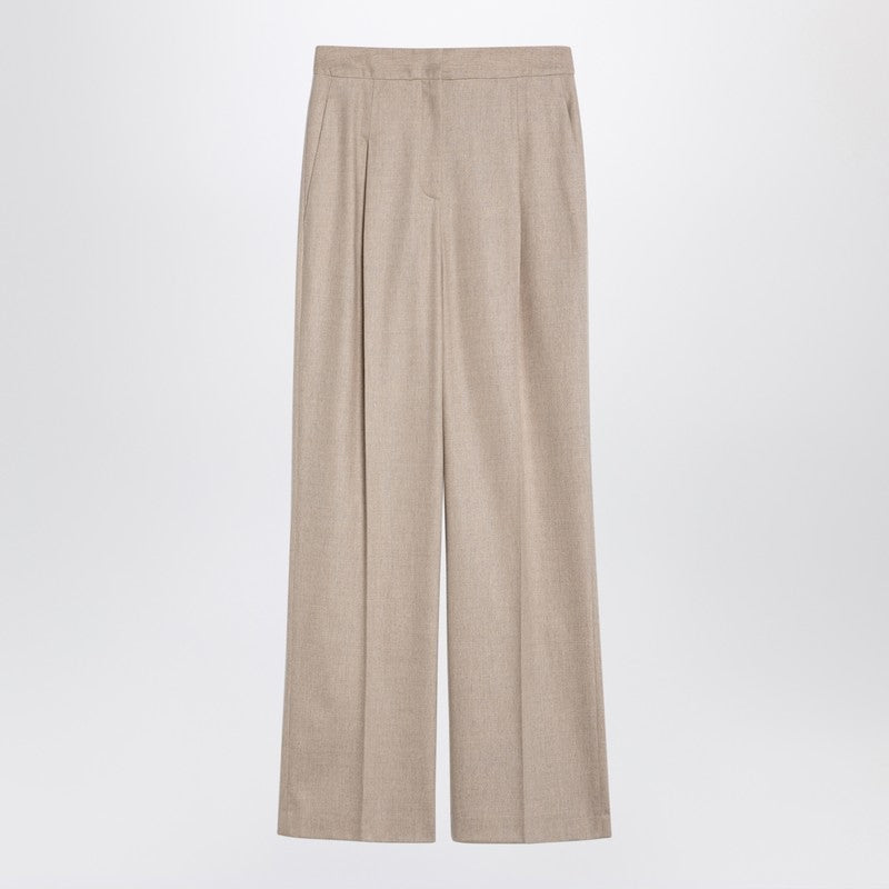 Beige Wool And Cashmere Trousers
