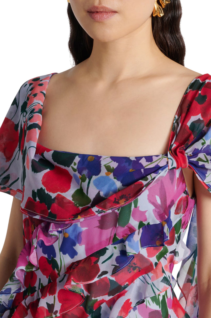 JARDIN PRINT ONE SHOULDER GOWN