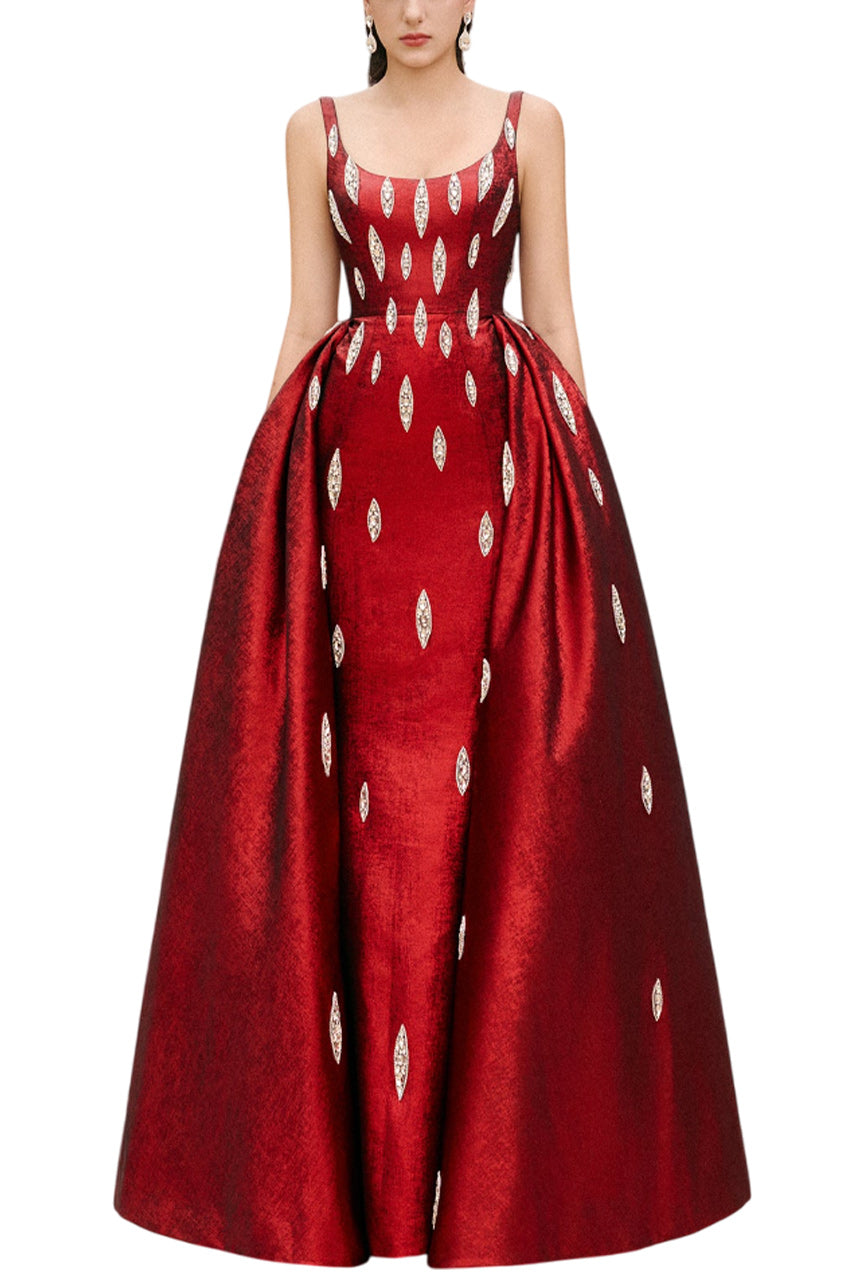 JEMMA BALL GOWN LOOSE STRAP TAFFETA FLOOR LENGTH DRESS