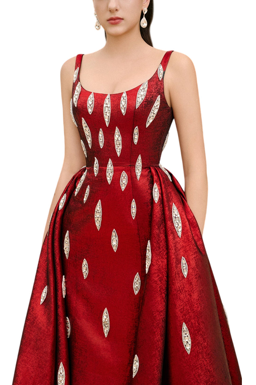 JEMMA BALL GOWN LOOSE STRAP TAFFETA FLOOR LENGTH DRESS