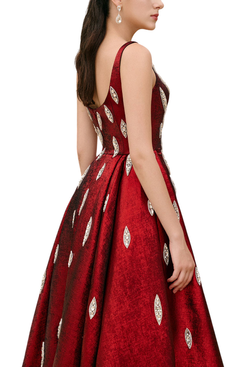 JEMMA BALL GOWN LOOSE STRAP TAFFETA FLOOR LENGTH DRESS