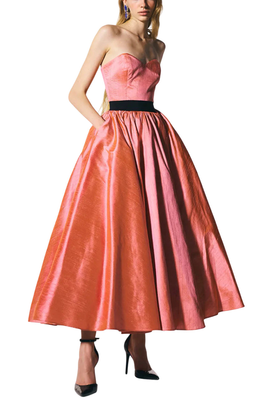 JO STRAPLESS SILK DRESS
